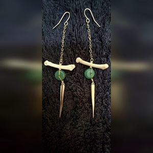 Real Bone- Gold Plated Earrings